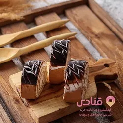 شیرینی رولت ساده رویه شکلاتی