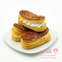 شیرینی زبان خامه ای با رویه عسلی