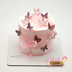 کیک پروانه رنگ صورتی | اپلیکیشن قنادی