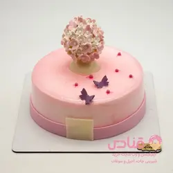 کیک سس براق رنگ صورتی | اپلیکیشن قنادی