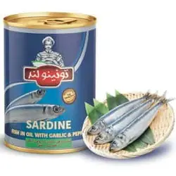کنسرو ماهی ساردین با طعم سیر و فلفل Tonino