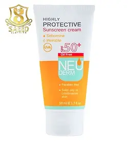 کرم ضدآفتاب نئودرم فاقد چربی (50م)بی رنگ spf50