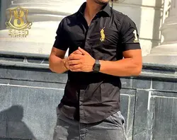 پیراهن کوتاه آزاد مشکی پلو 9036