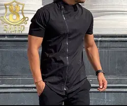 پیراهن کوتاه اندامی مشکی زیپدار 9037