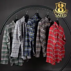 پیراهن چهارخانه پشمی بزرگ 9071