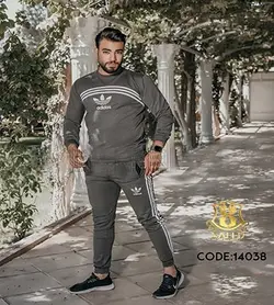 ست مردانه ملانژنواری سفیدادیداس14038