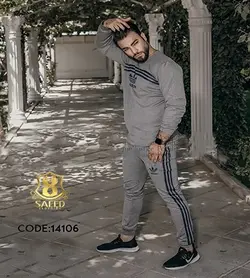 ست مردانه ملانژنواری سفیدادیداس14038