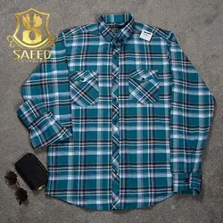 پیراهن چهارخانه پشمی اندامی 9072