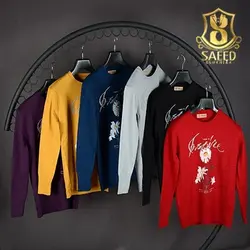 بلوزچاپ4گل ونوشته لاتین ایکس لارج32927