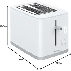 توستر نان تفال سفید دیجیتالی مدل SENSE TT 693110 - هوم سان