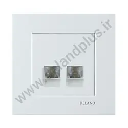 سوکت تلفن دوقلو مدل آسا سفید یک تکه