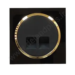 سوکت شبکه Cat6 مدل آوا پلکسی مشکی زه طلایی