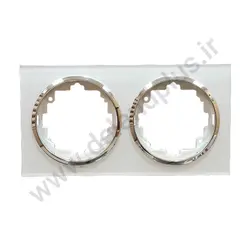 قاب دو خانه آوا پلکسی سفید زه نقره ای