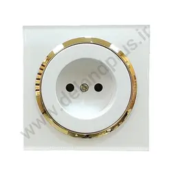 پریز برق ساده مدل آوا پلکسی سفید زه طلایی