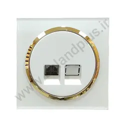 سوکت شبکه Cat6 مدل آوا پلکسی سفید زه طلایی