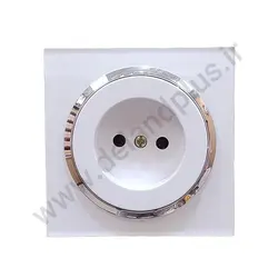 پریز برق ساده مدل آوا پلکسی سفید زه نقره ای