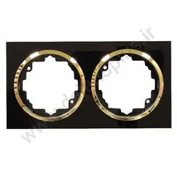 قاب دو خانه آوا پلکسی مشکی زه طلایی