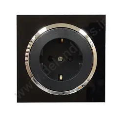 پریز برق ارت دار مدل آوا پلکسی مشکی زه نقره ای