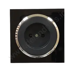 پریز برق ساده مدل آوا پلکسی مشکی زه نقره ای