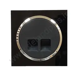 سوکت شبکه Cat6 مدل آوا پلکسی مشکی زه نقره ای