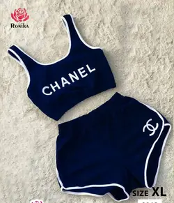 ست نیم تنه و شلوارک ورزشی Chanel