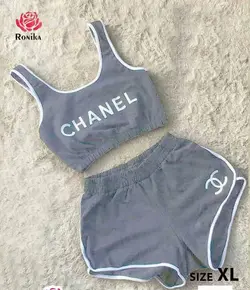 ست نیم تنه و شلوارک ورزشی Chanel