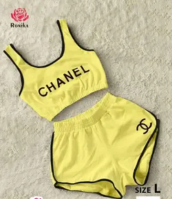 ست نیم تنه و شلوارک ورزشی Chanel