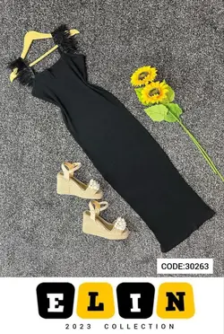 ماکسی بلند مشکی مدل پر