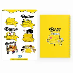 دفترچه يادداشت bts butter به همراه مجموعه ٦ عددی استيكر-کد 2028