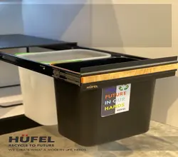 سطل دو مخزن مشکی یخی متال وود HUFEL