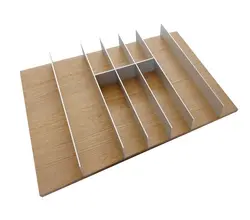 جای قاشق و چنگال چوبی با تقسیم کننده ی آلومینیومی ثابت ریل اسلیم سایز 45 فانتونی کد O141