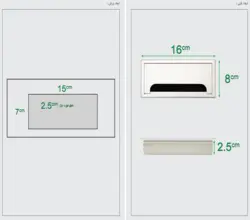 قاب داکت برق رومیزی کوچک آلومینیومی 8*16 سانتی متر بدون سوکت سیلور فانتونی کد T357