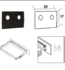 بست اتصال اکسسوری ریلی طرح ایتالین به درب چوبی هر عدد فانتونی کد J485