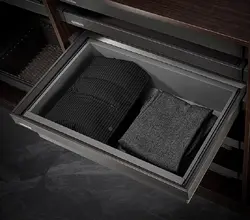 سبد چرمی ریلی داخل کمد لباس رنگ طوسی فرنچ استایل سایز 60 فانتونی کد J955