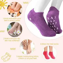 جوراب پاپوش طبی زنانه مراقبت و ضد ترک پا spa gel socks