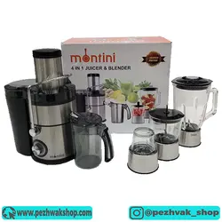 آبمیوه گیری 4 کاره گلو استیل مونتینی مدل EGS77BS