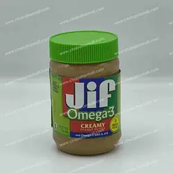 کره بادام زمینی کرمی سبز و بدون گلوتن با امگا 3 برند جیف Jif