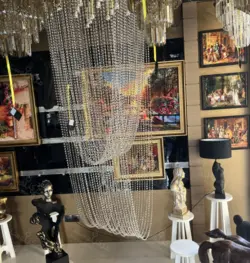 لوستر سقفی کریستالی مربع دوبلکس مدل نیاگارا سایز 90در90