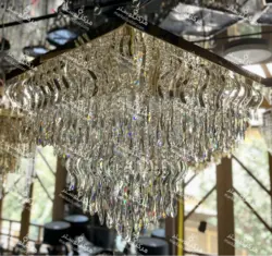 لوستر سقفی کریستالی مربع مدل روشنک سایز 100در100