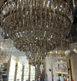 لوستر سقفی کریستالی دایره مدل نیلوفر سایز 115در115