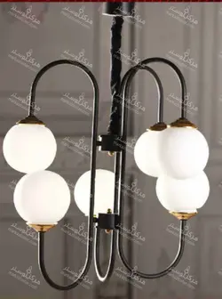 لوستر مولکولی ۶ شعله مشکی ( ارسال 5 روز کاری )