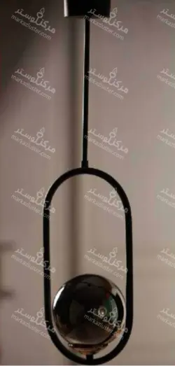 لوستر مولکولی تک شعله بدنه مشکی و حباب شامپاینی ( ارسال 5 روز کاری )