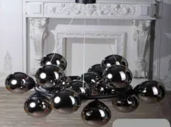 لوستر مولكولی ۱۶ شعله بدنه مشکی و حباب شامپاینی ( ارسال 5 روز کاری )