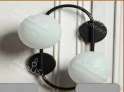 دیوار کوب مولکولی 2 شعله کد 654/2  بدنه مشکی و حباب سفید ( ارسال 5 روز کاری )