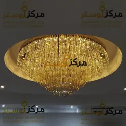 لوستر سقفی کریستالی بیضی سایز 25در45 مدل کارمانیا
