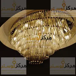 لوستر سقفی کریستالی بیضی سایز 25در45 مدل کارمانیا