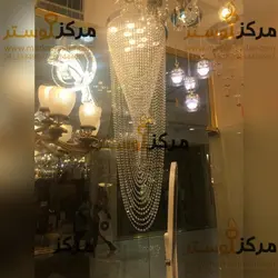لوستر سقفی کریستالی دایره سایز 55 دوبلکس مدل آداس