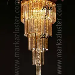 لوستر سقفی کریستالی دایره سایز 25 دوبلکس مدل کارمانیا