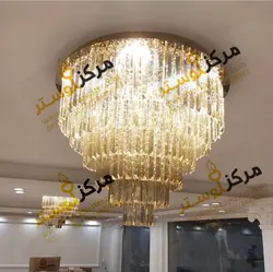 لوستر سقفی کریستالی دایره سایز 25 مدل کارمانیا