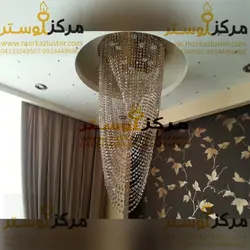 لوستر سقفی کریستالی دایره سایز 75 دوبلکس مدل آداس